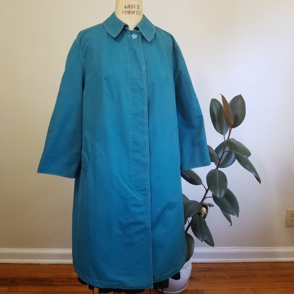 Teal Fleet Street Trenchcoat - Picture 2 of 7